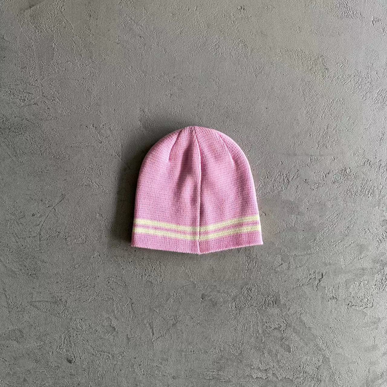 Corteiz Knit Stripe Beanie - Rosa