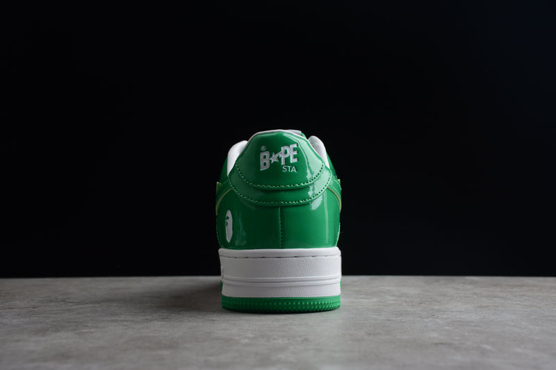 Bape Sta Patent Leather White Green