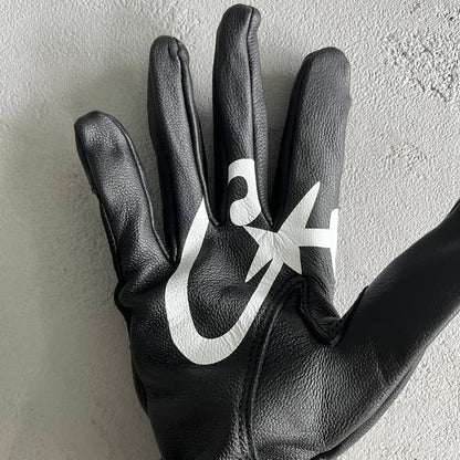 Gants en cuir noirs Corteiz