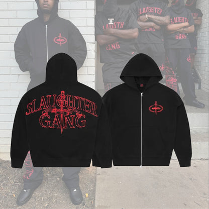 Sweat à capuche zippé Corteiz x Slaugther Gang