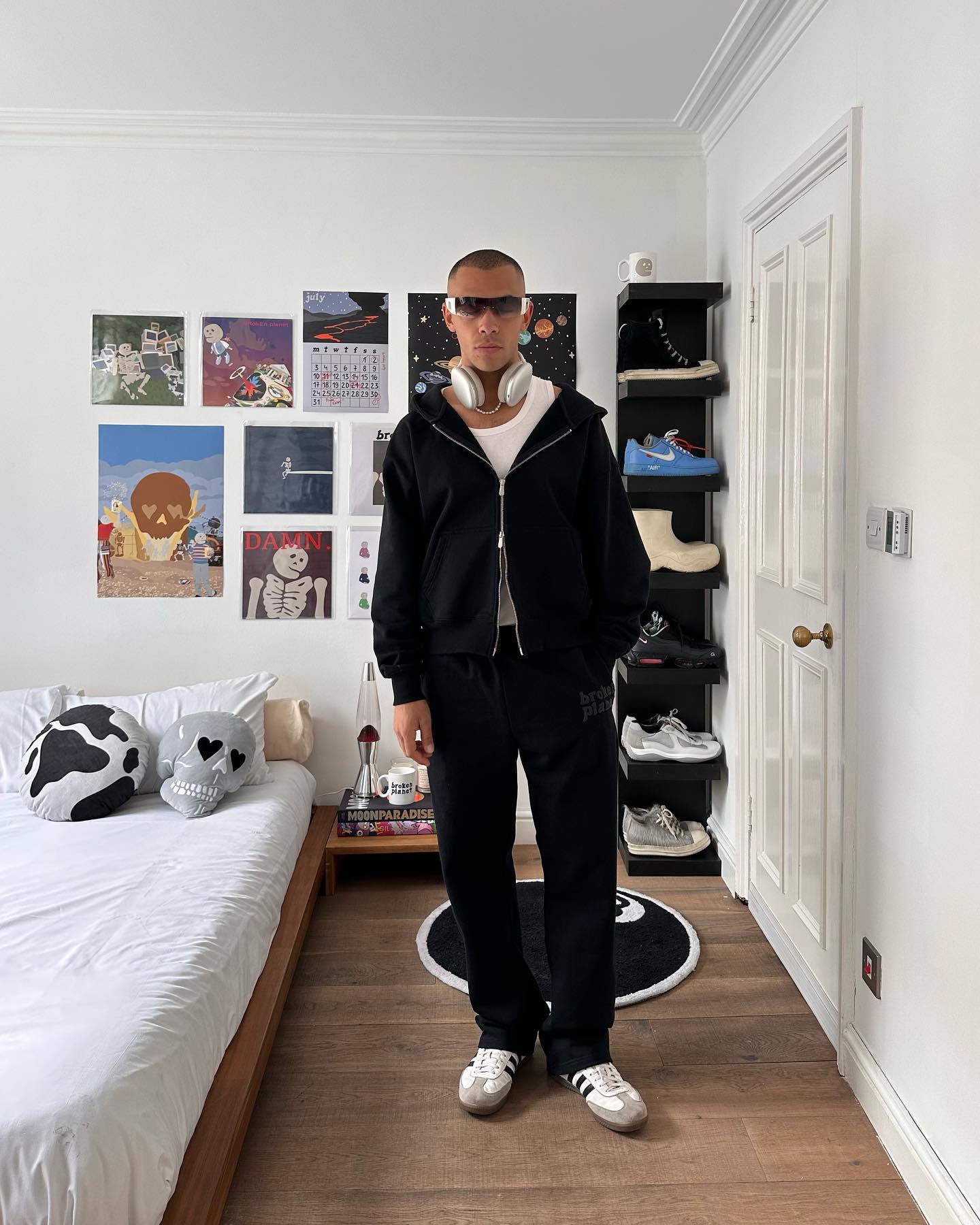 Pantalon de survêtement coupe droite Broken P noir