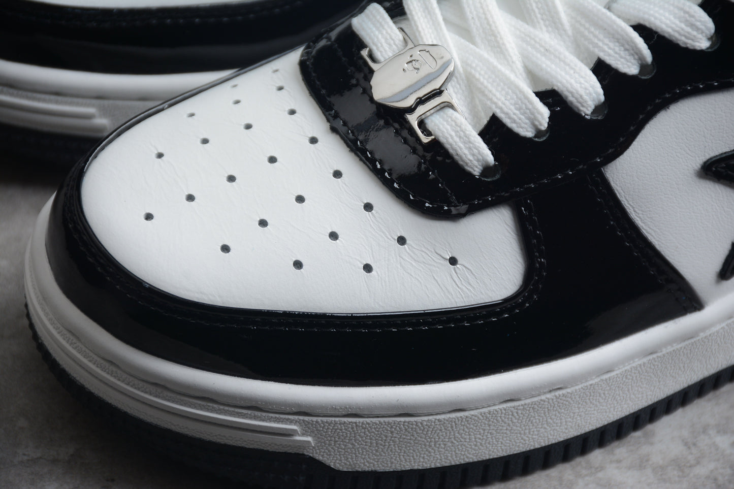 Bape Sta Cuir Verni Noir