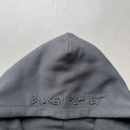 Sweat à capuche zippé Broken P Planet gris