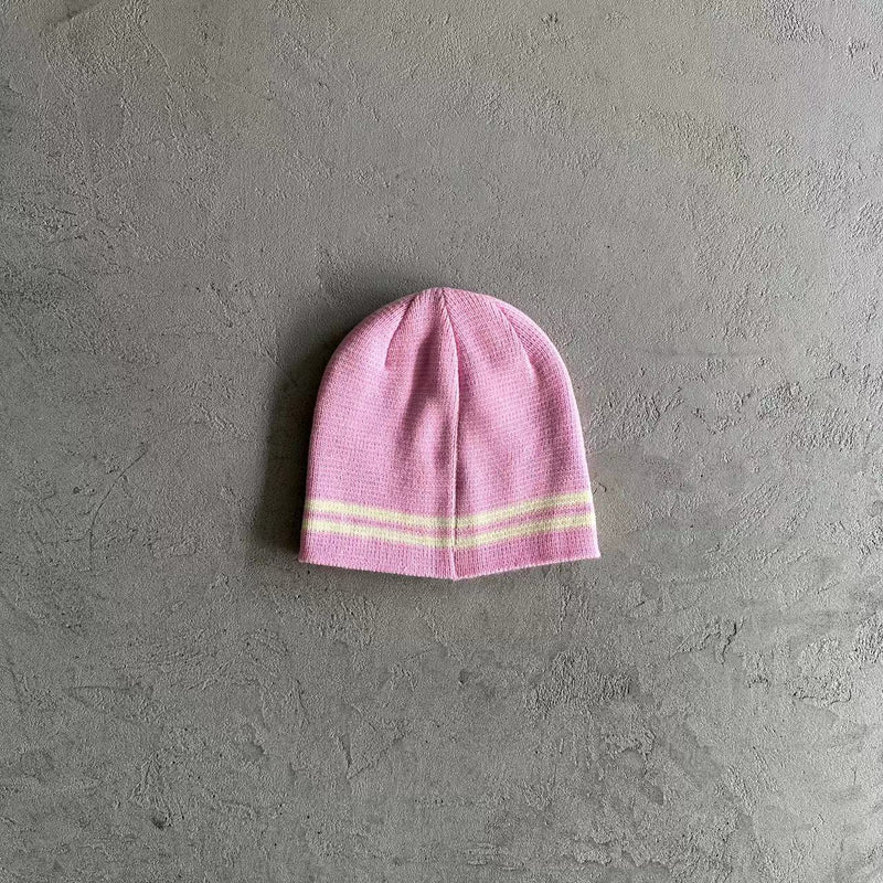 Corteiz Knit Stripe Beanie -Pink