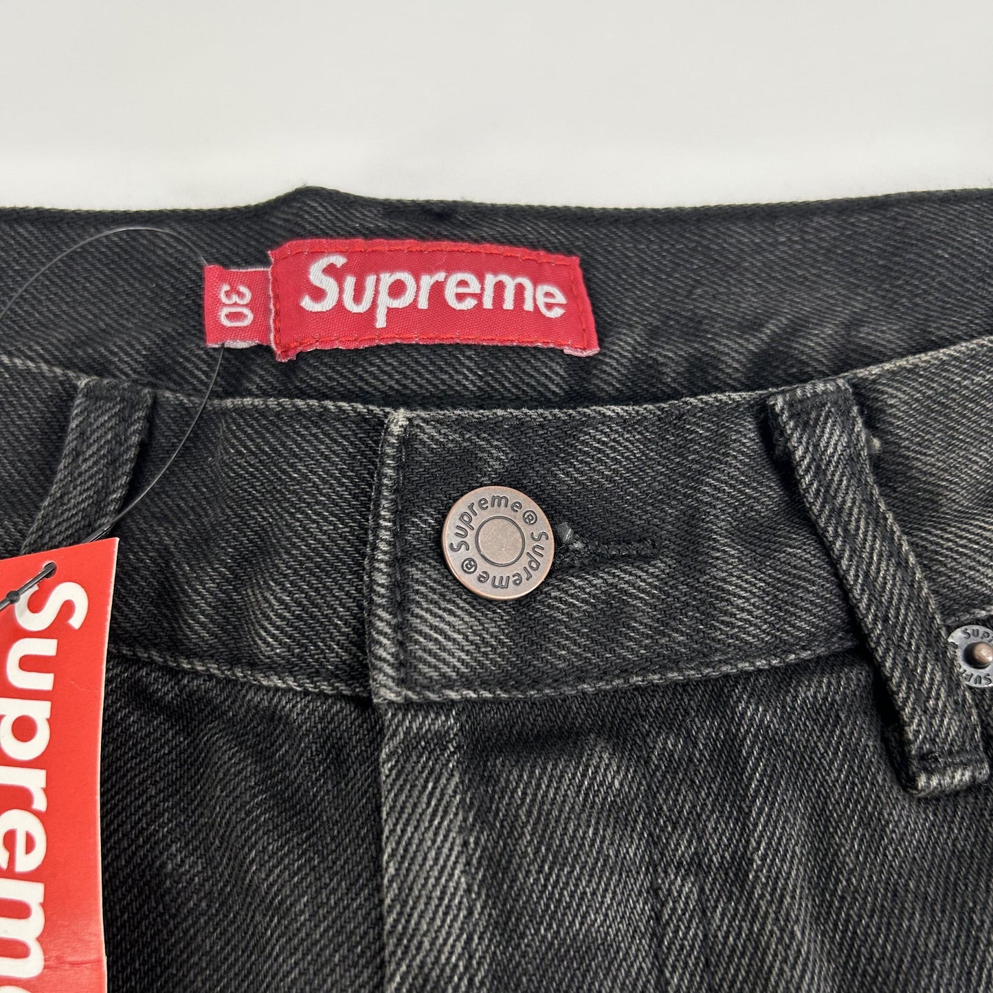 Supreme Jean Baggy Coupe Ample Délavé Selvedge