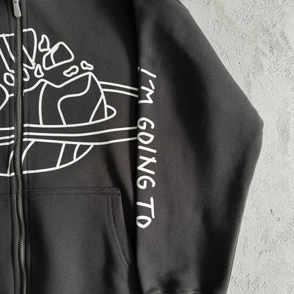 Sweat à capuche zippé Broken P