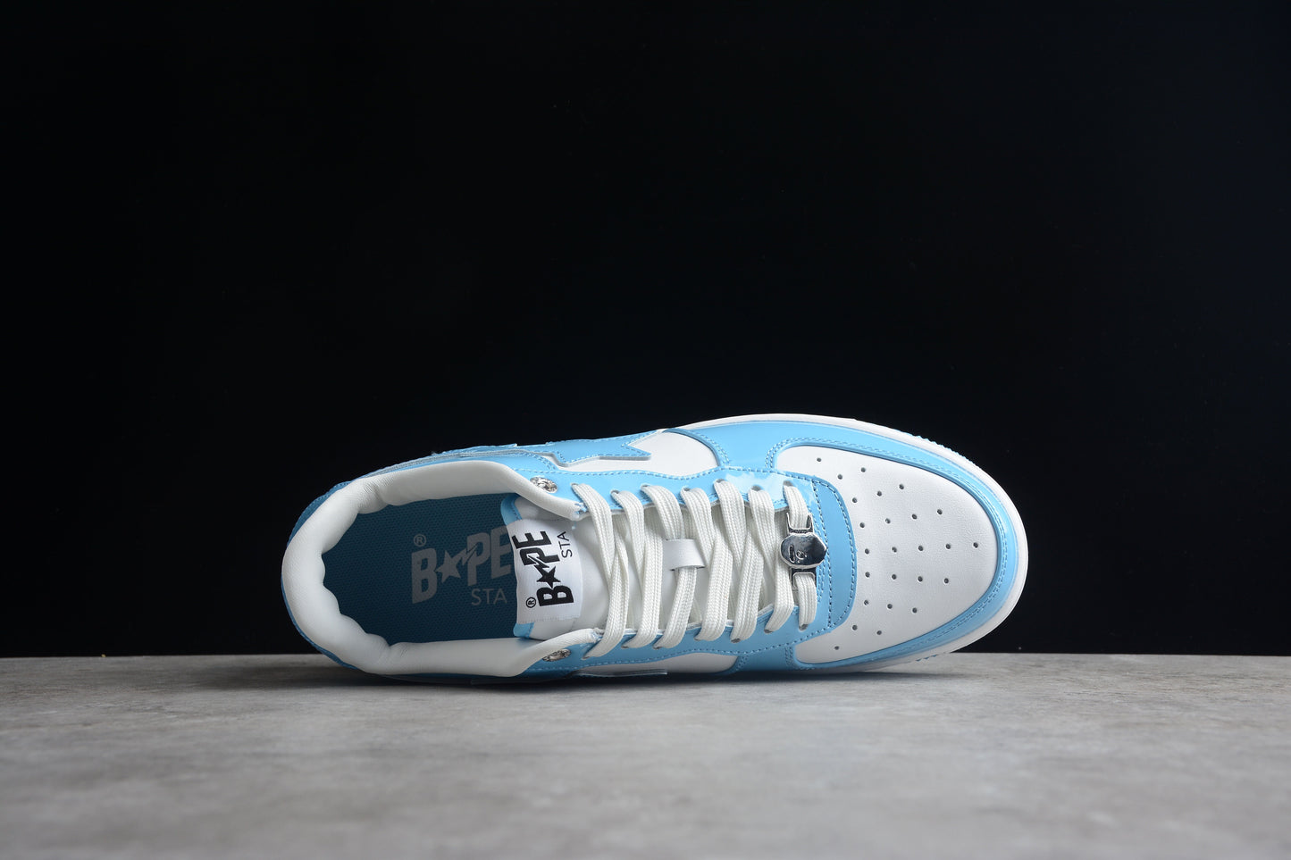 Bape Sta Cuir Verni Bleu Caroline du Nord