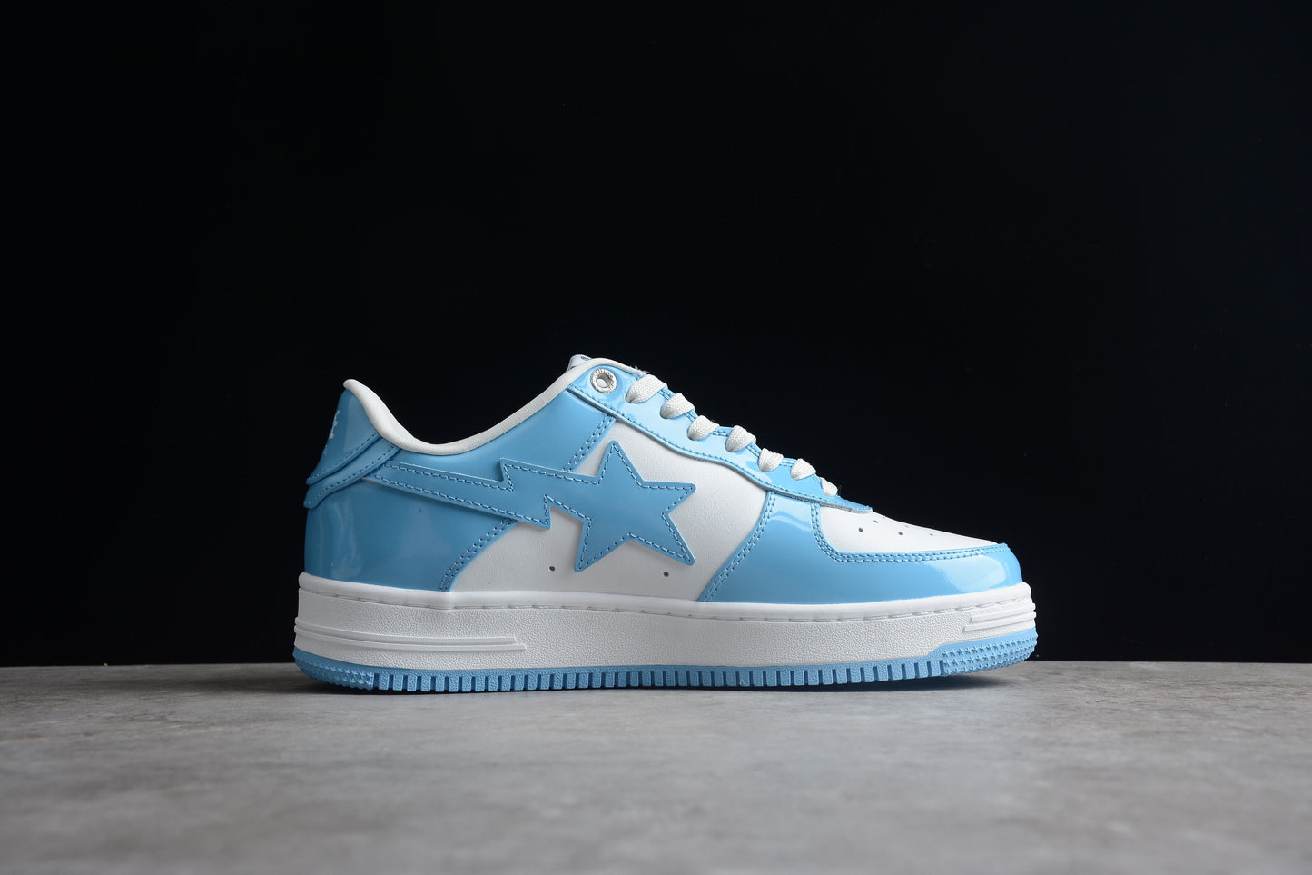 Bape Sta Cuir Verni Bleu Caroline du Nord