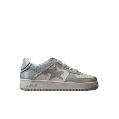 Bape Sta Cuir Verni Gris et Blanc
