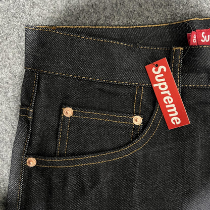 Supreme Baggy Jeans Fil de Cuivre Noir
