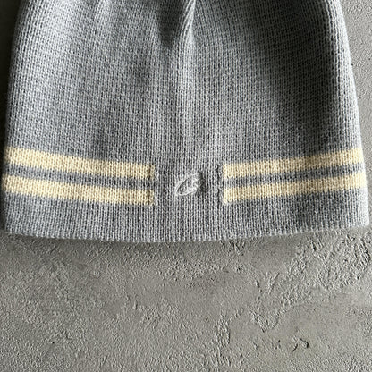 Bonnet rayé en maille Corteiz - Gris