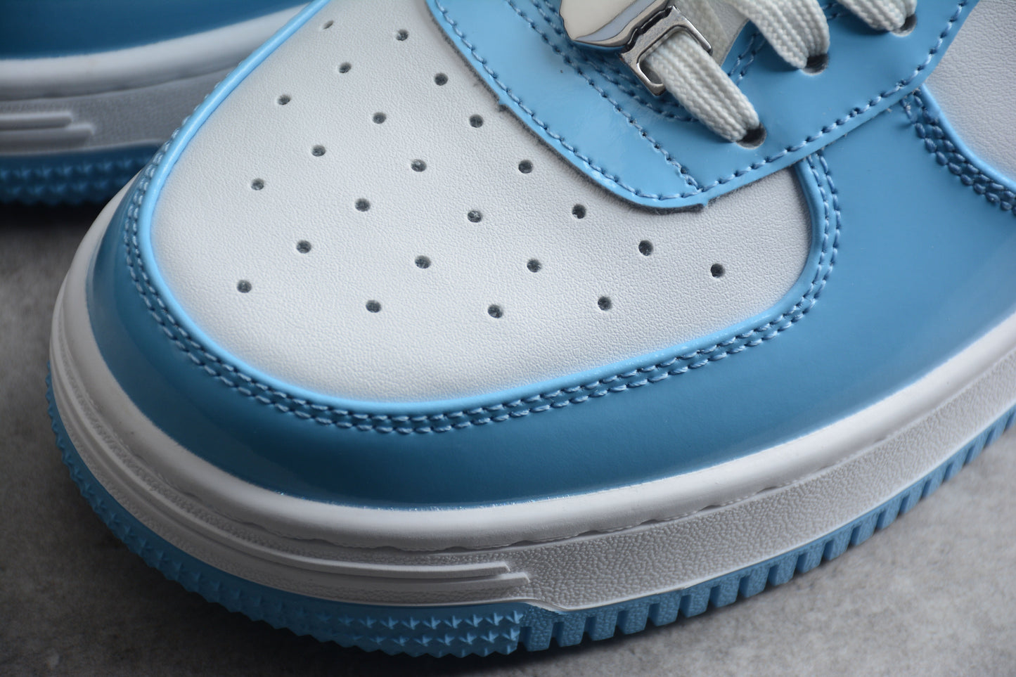 Bape Sta Cuir Verni Bleu Caroline du Nord