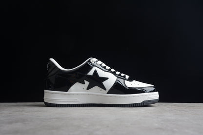 Bape Sta Cuir Verni Noir