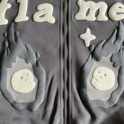 Sweat à capuche zippé Broken P Twin Flames