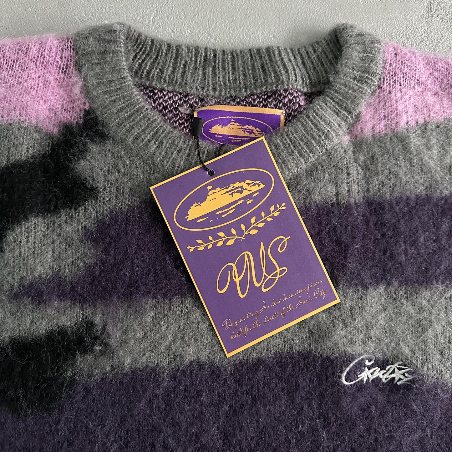 Corteiz Pull Mohair Camouflage violet