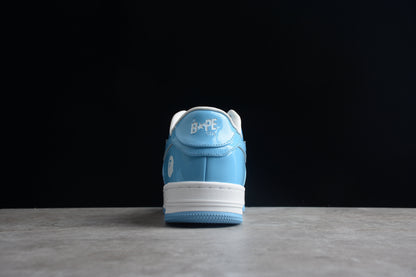 Bape Sta Cuir Verni Bleu Caroline du Nord