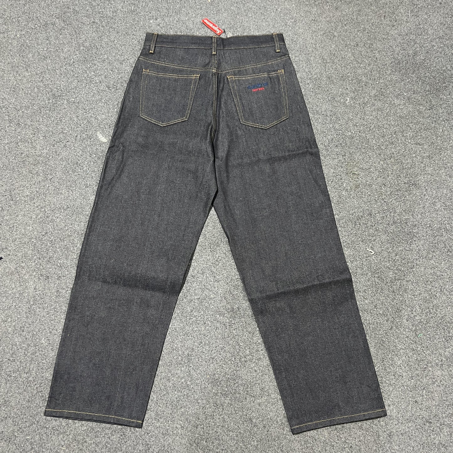 Supreme Baggy Jeans Fil de Cuivre Noir