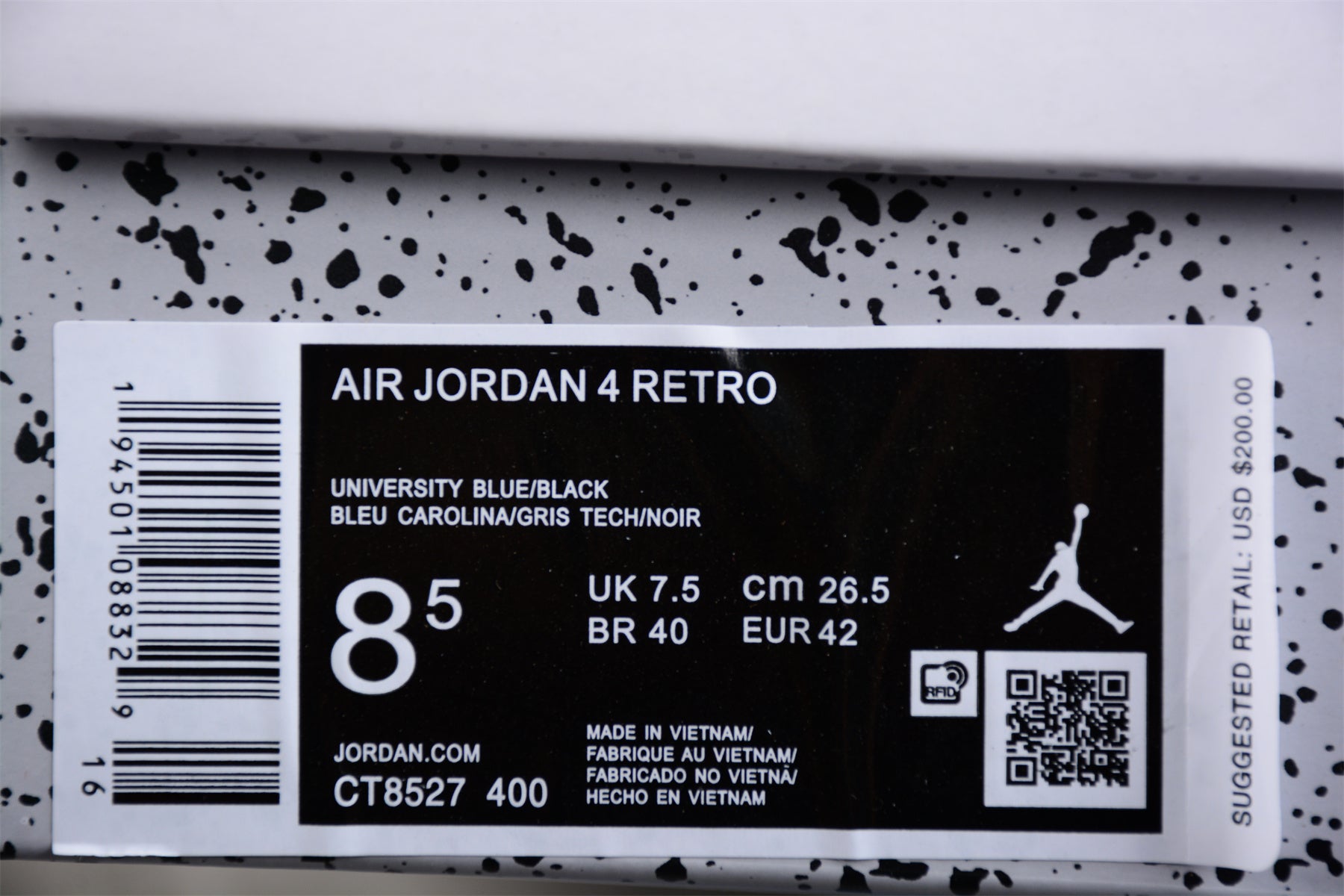 Air Jordan 4 Retro "UNIVERSITY BLUE" CT8527 400