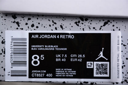 AJ 4 RETRO « UNIVERSITY BLUE »