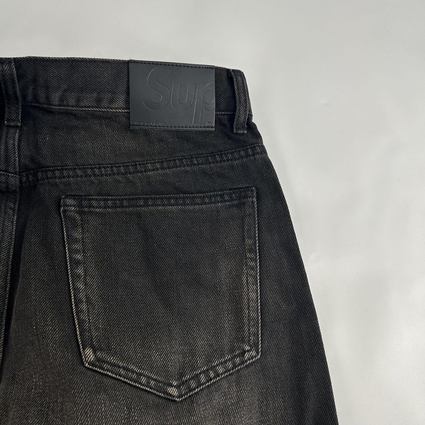 Supreme Jean Baggy Coupe Ample Délavé Selvedge