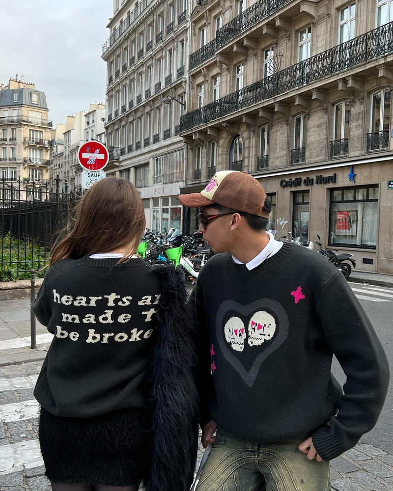 Broken Planet Skull Heart Sweater