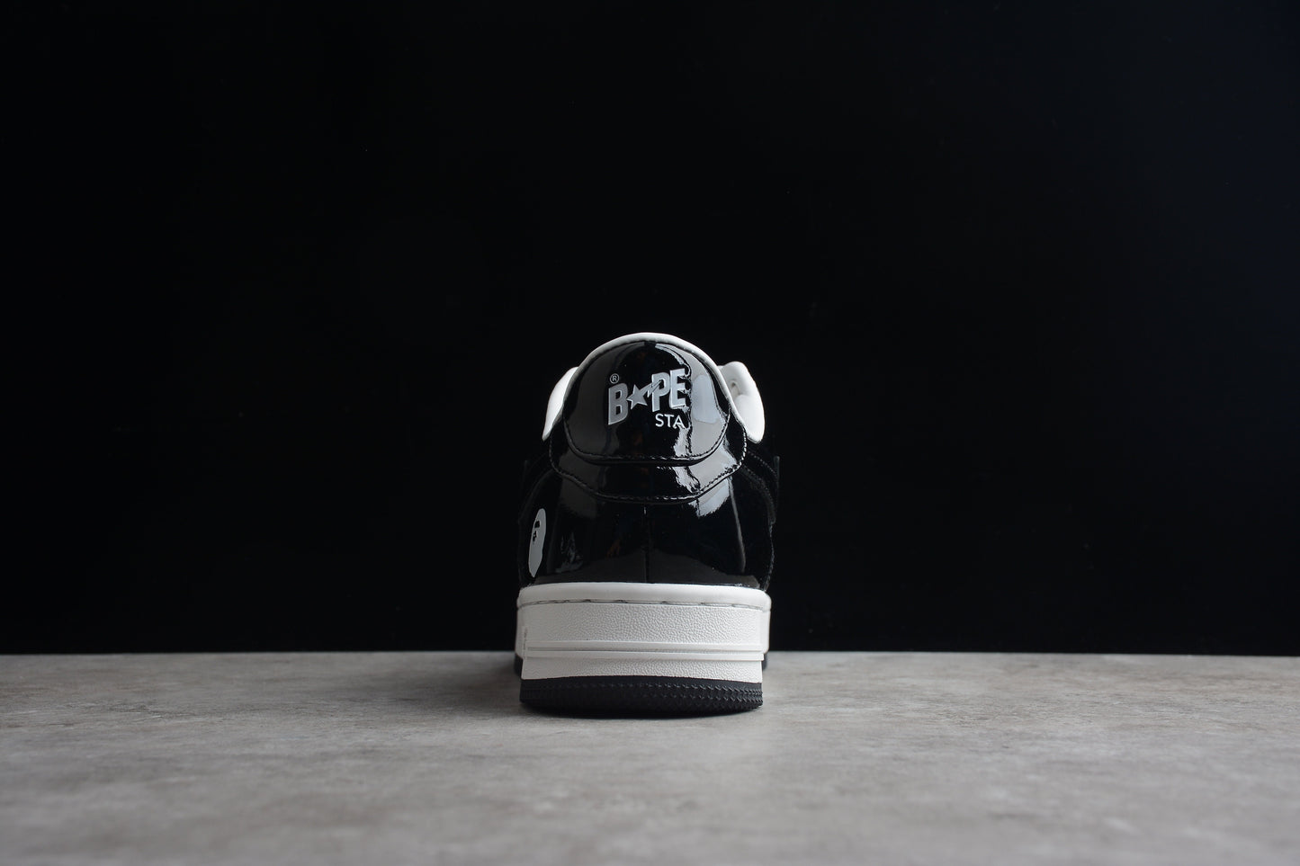 Bape Sta Cuir Verni Noir