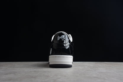 Bape Sta Cuir Verni Noir