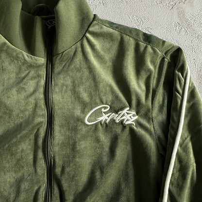 Corteiz Veste en velours vert