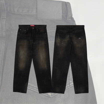Supreme Jean Baggy Coupe Ample Délavé Selvedge