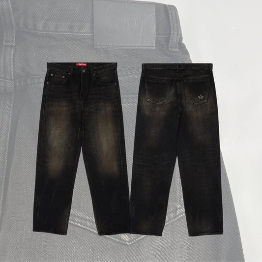 Supreme Jean Baggy Coupe Ample Délavé Selvedge