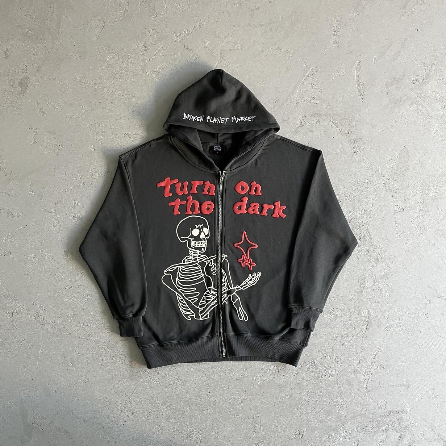 Sweat à capuche zippé Broken P Skeleton