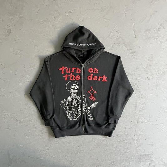 Sweat à capuche zippé Broken P Skeleton