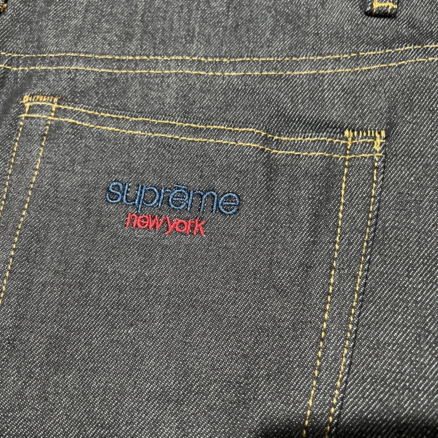 Supreme Baggy Jeans Fil de Cuivre Noir