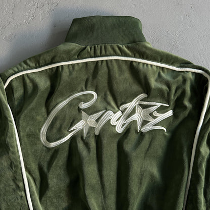 Corteiz Veste en velours vert