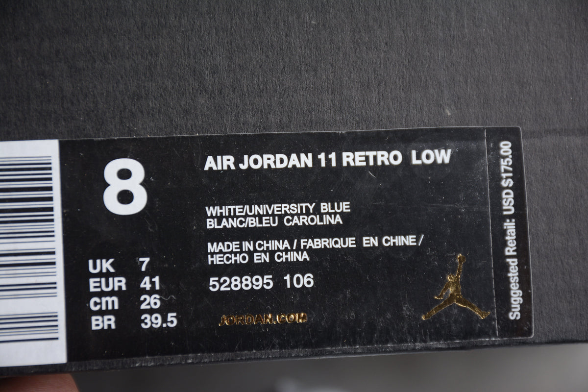 AJ 11 Low "Blanco y Azul Universitario"
