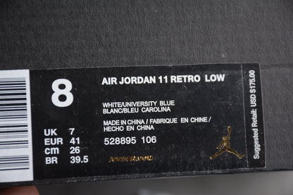 AJ 11 Low "Blanco y Azul Universitario"