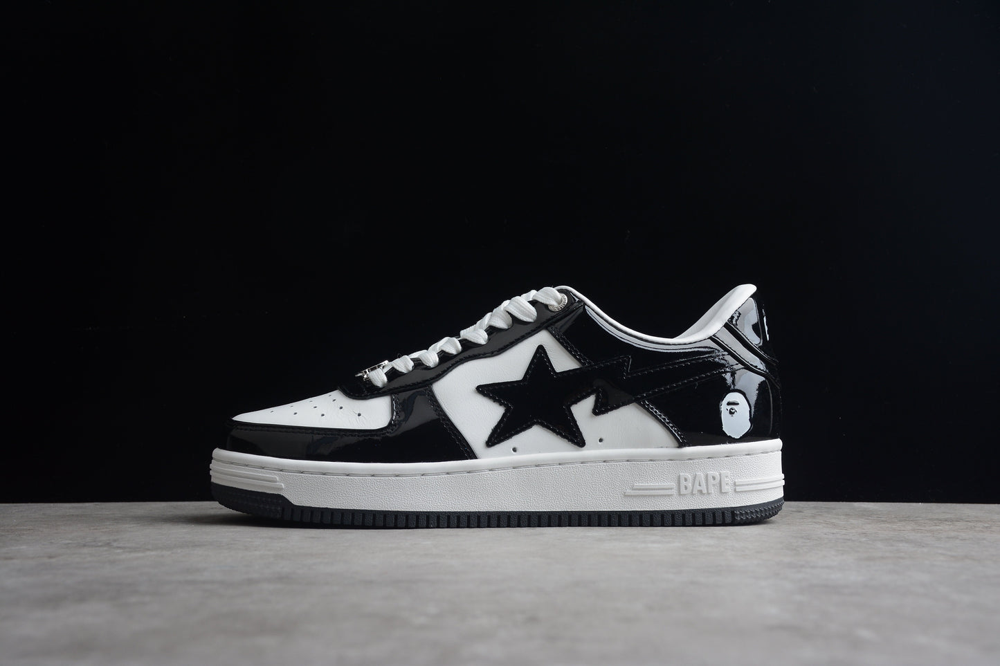 Bape Sta Cuir Verni Noir