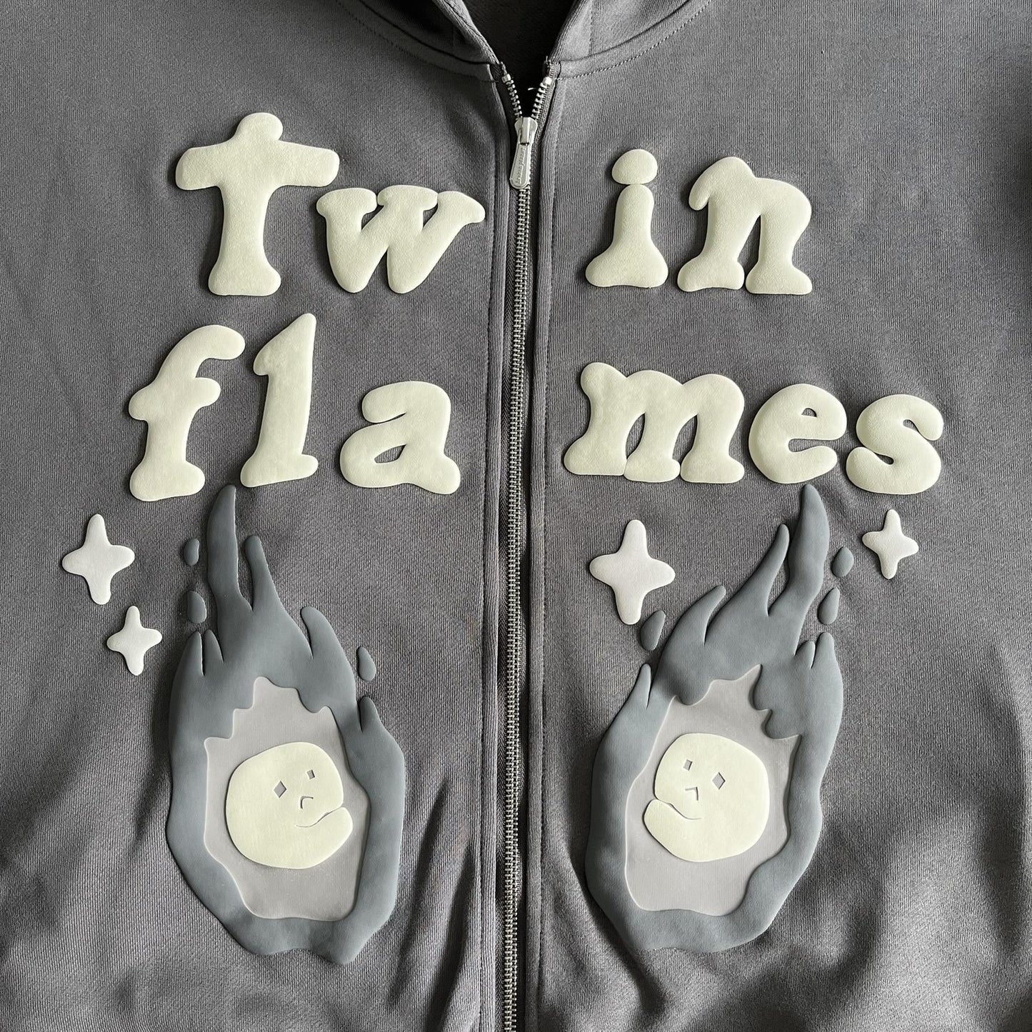Sweat à capuche zippé Broken P Twin Flames