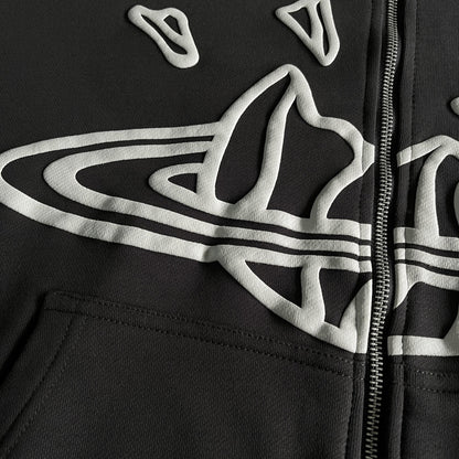 Sweat à capuche zippé double Broken P