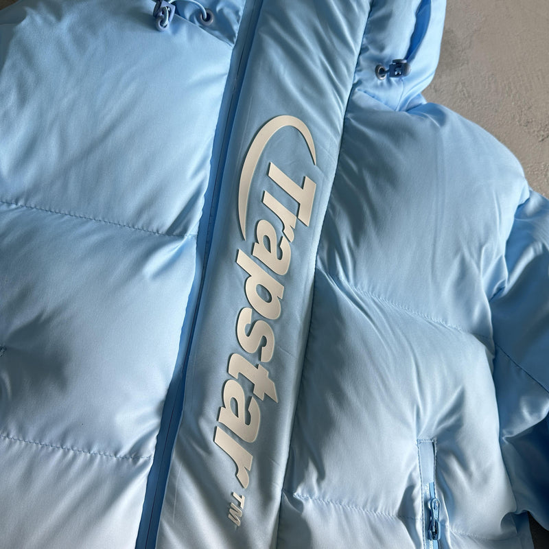 Trapstar Decoded 2.0 Hooded Puffer Jacket Sky Blue