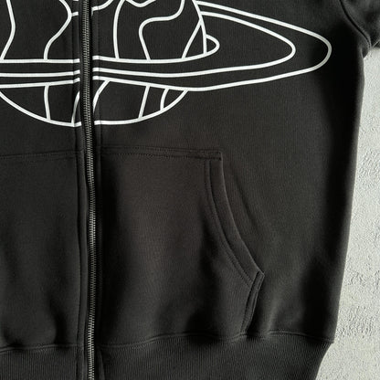 Sweat à capuche zippé Broken P