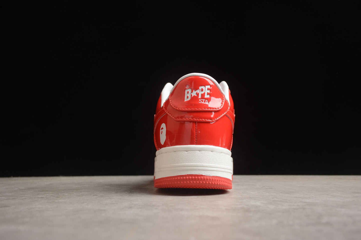 Bape Sta Cuir Verni Blanc Orange