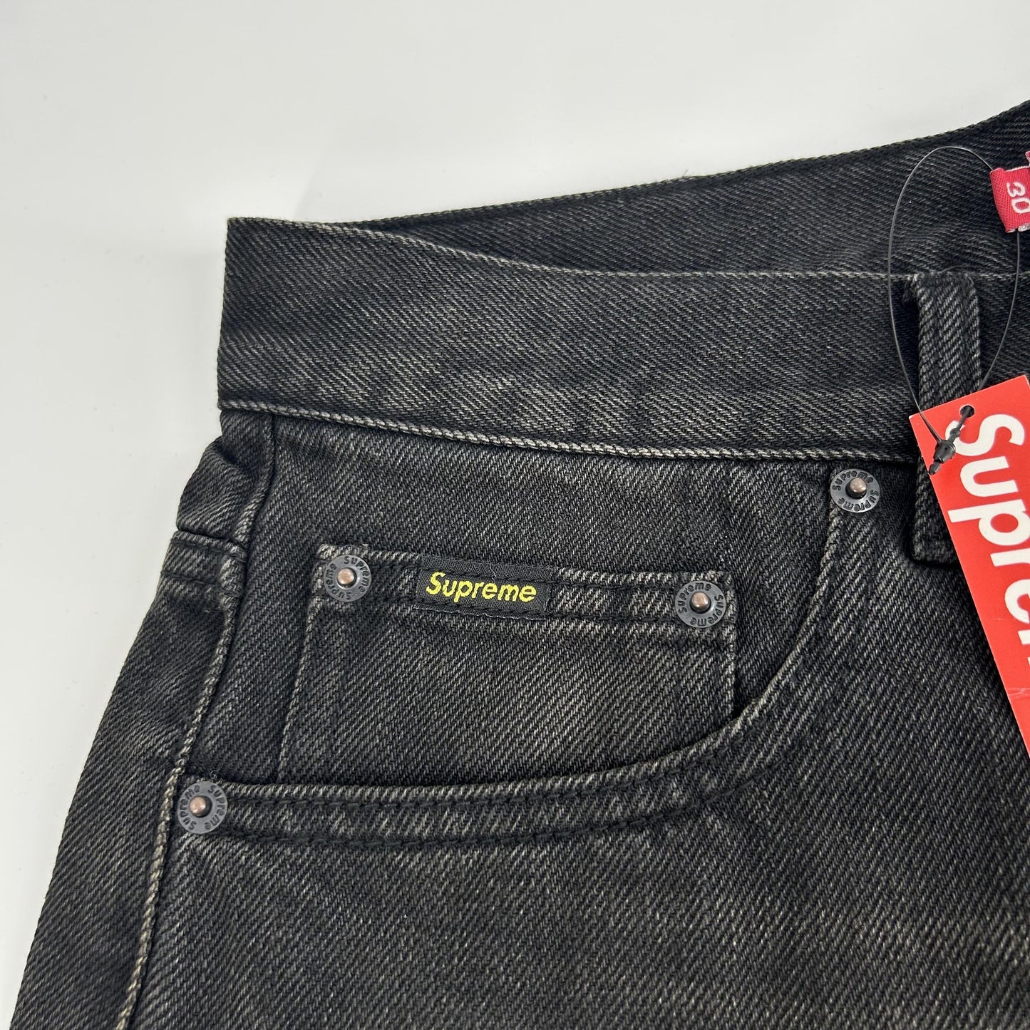 Supreme Jean Baggy Coupe Ample Délavé Selvedge