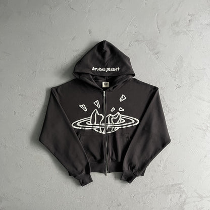 Sweat à capuche zippé double Broken P