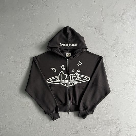 Sweat à capuche zippé double Broken P