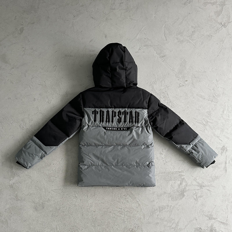 Trapstar Decoded Arch Puffer Jacket Black Grey