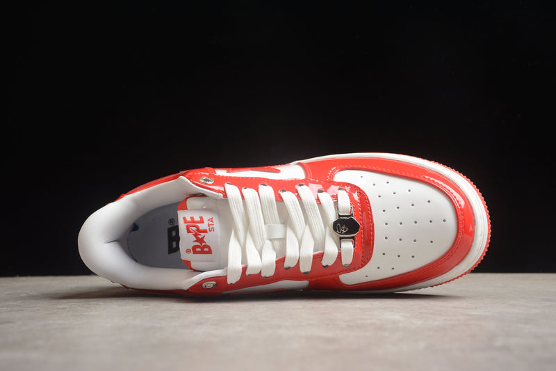 Bape Sta Patent Leather White Orange