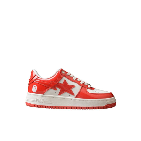 Bape Sta Cuir Verni Blanc Orange
