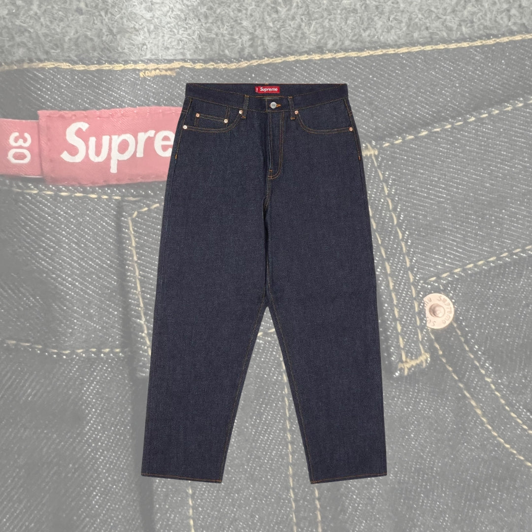 Supreme Baggy Jeans Fil de Cuivre Noir