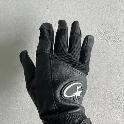 Gants en cuir noirs Corteiz